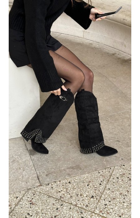 BLACK SUEDE BOOTS - NALA