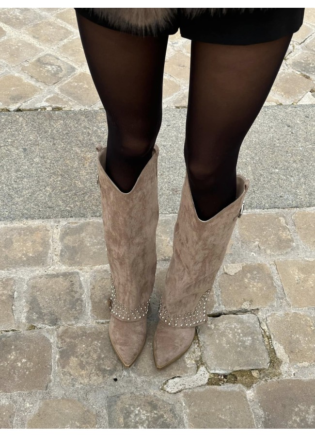 BEIGE SUEDE BOOTS - NALA