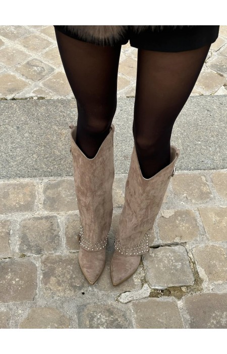 BEIGE SUEDE BOOTS - NALA