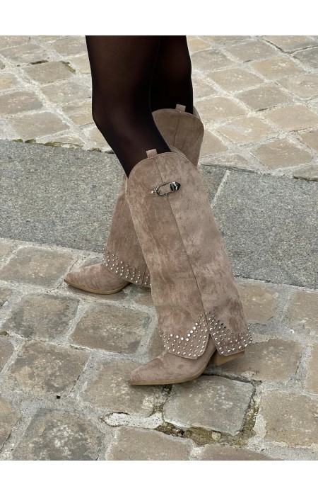 BEIGE SUEDE BOOTS - NALA