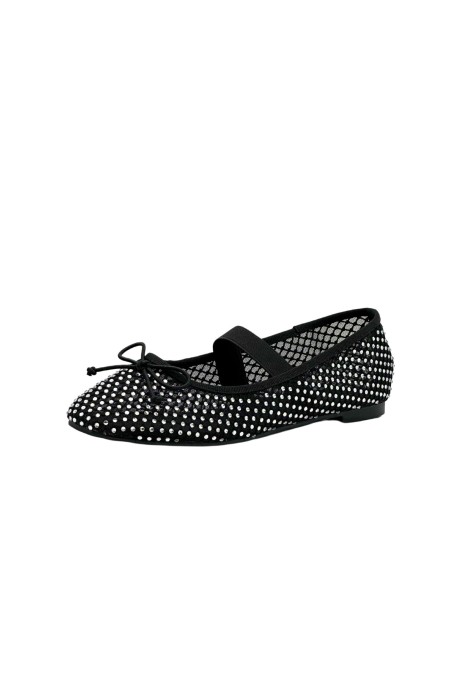 BLACK STRASS BALLERINAS - CARMEN