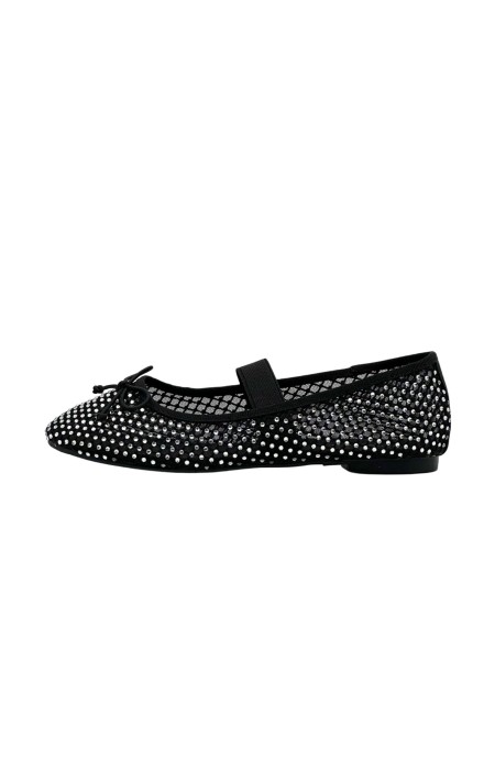 BLACK STRASS BALLERINAS - CARMEN