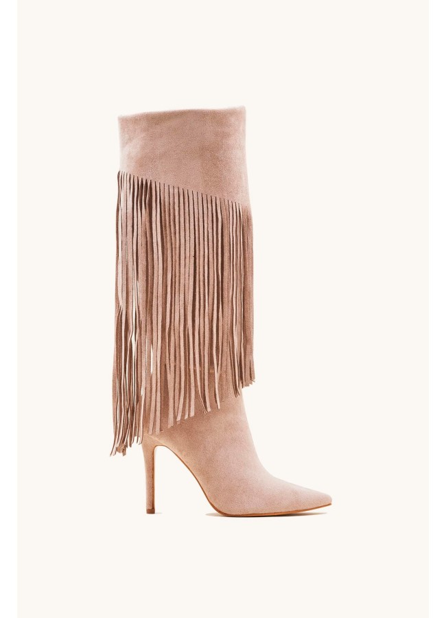 BEIGE SUEDE BOOTS - NINA