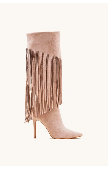 BEIGE SUEDE BOOTS - NINA