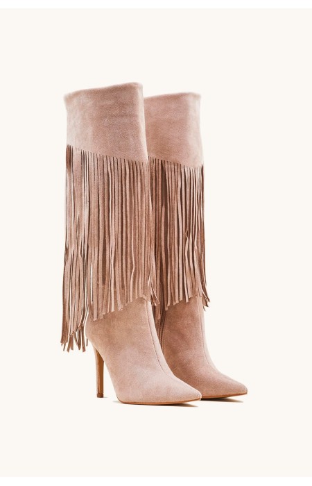 BEIGE SUEDE BOOTS - NINA