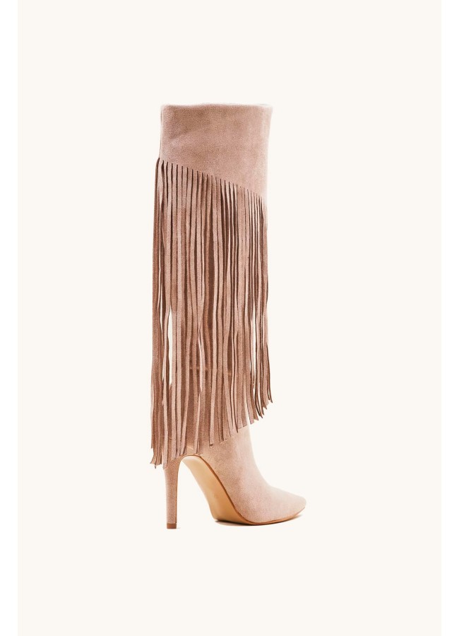 BEIGE SUEDE BOOTS - NINA