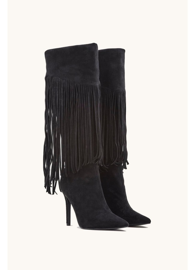 BLACK SUEDE BOOTS - NINA