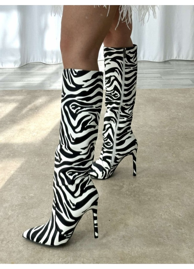 ZEBRA PRINT BOOTS - SASSY