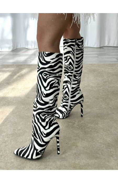 ZEBRA PRINT BOOTS - SASSY