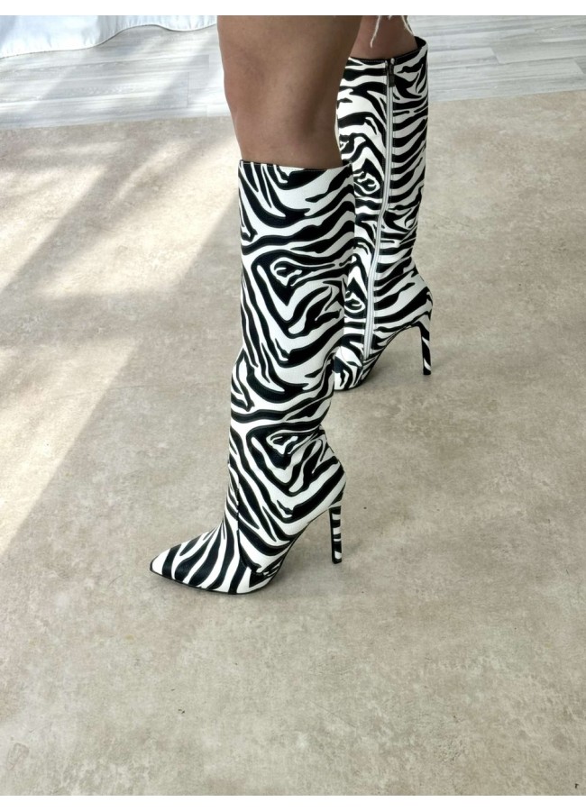 ZEBRA PRINT BOOTS - SASSY