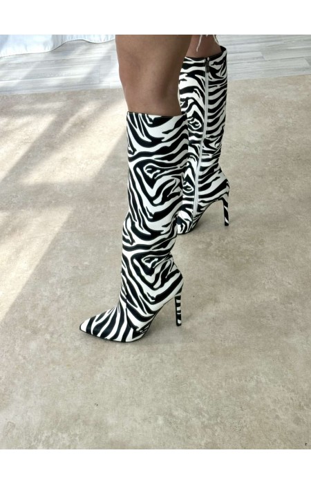 ZEBRA PRINT BOOTS - SASSY