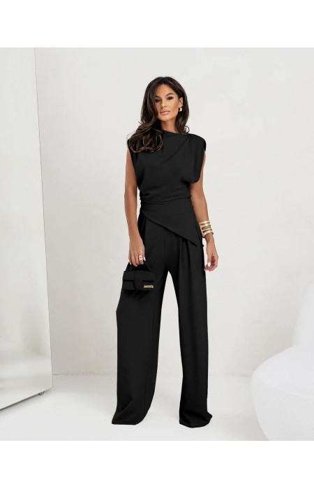 BLACK SET PANTS WITH BLOUSE - ROMA