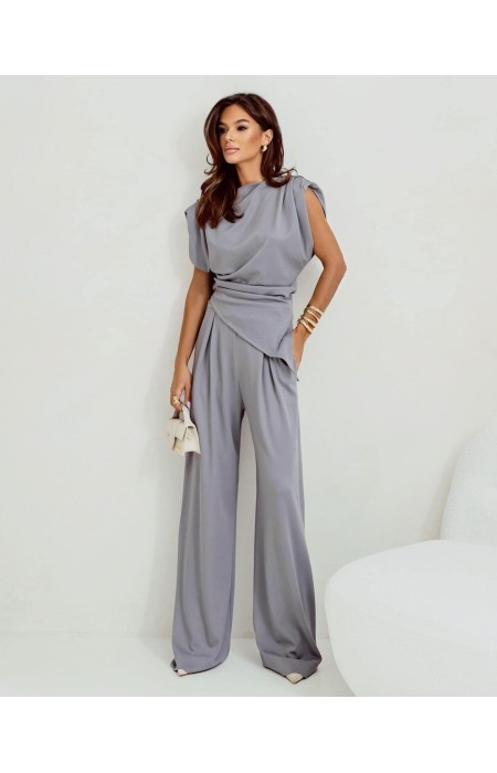 GREY SET PANTS WITH BLOUSE - ROMA