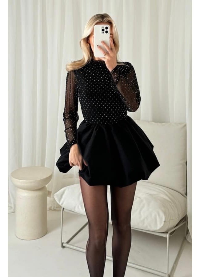 BLACK MINI DRESS - ALICIA